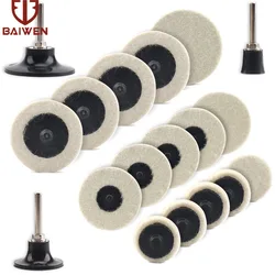 Tampons de polissage de roue de polissage Roloc 1/2/3 pouces tampons de meulage de disque de tissu de feutre de laine comprimée accessoires rotatifs Dremel 