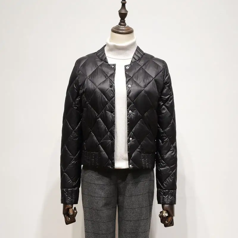 FTLZZ Plus Size 3XL Winter Ultra Light White Duck Down Jacket Women Warm Short Down Coats Female Slim Outerwear - Color: Black 3