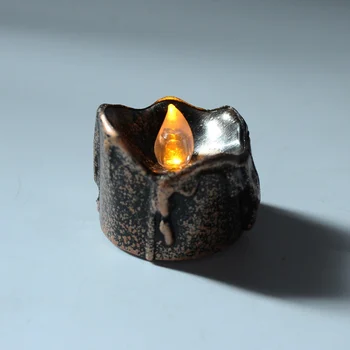 

12PCS LED Electronic Artificial Black Candle Halloween Christmas Theme Party Decoration Realistic Flashing Flameless Candle