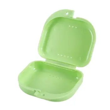 

Compact Multi Color Dental Orthodontic Retainer Box Case Mouthguards Biteguards Dentures Sport Guard Container Case