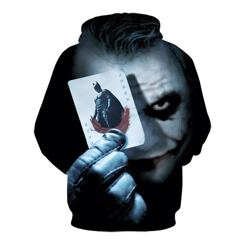 Joker Funny Hoodie Halloween Crazy Smile Pullover Long Sleeve Sweatshirt Fashion Stree Coats Cool Unisex Sportwear mens hoodies