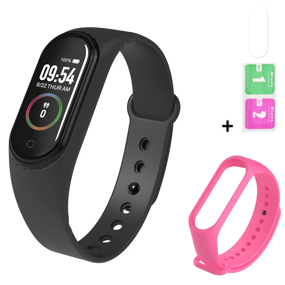M4 браслет Smartband спортивный браслет Flim часы монитор сердечного ритма фитнес трекер активности кровяное давление Bluetooth Smartwatch - Цвет: M