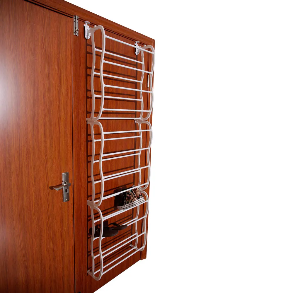

12 Layers Organizer Wall-mounted Style Home Shoe Rack White Over Door Hanging Shoe Shelf For Home Dormitory Shoes