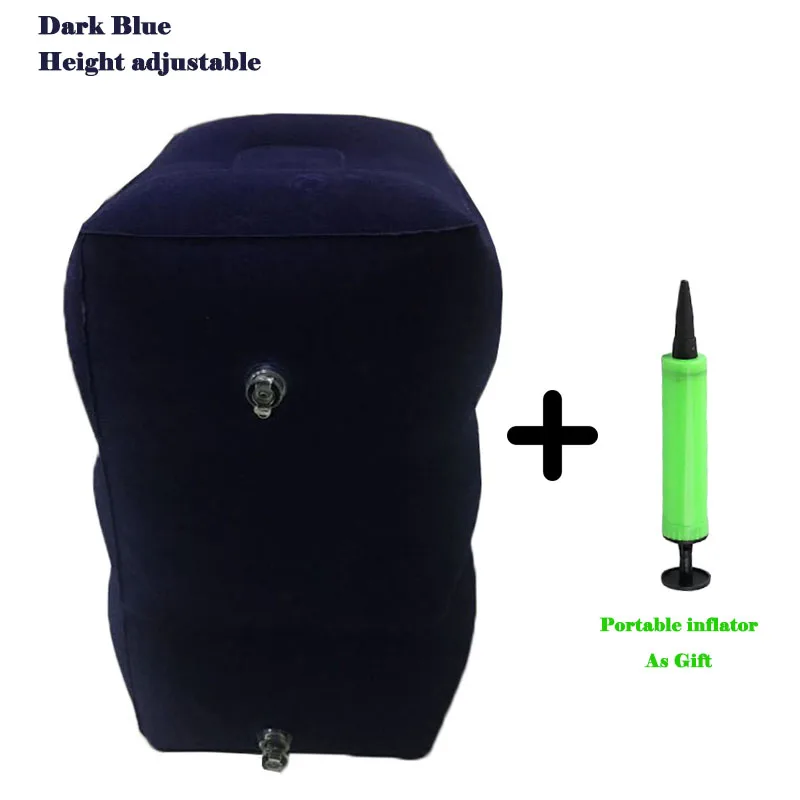 dark blue Надувная подушка для отдыха для ног, для детей, для сна, для взрослых, для ног, для отдыха, портативная, для офиса, для дома, для путешествий, для автомобиля, подушка для самолета поезда - Цвет: dark blue