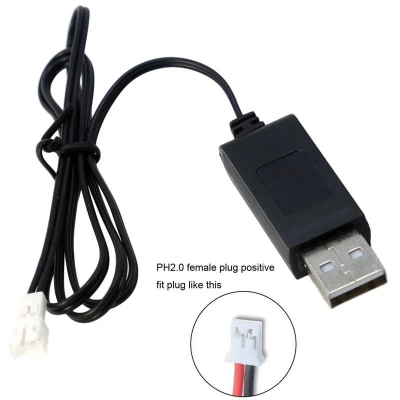 Câble de chargeur USB femelle 3.7V 400mA PH2.0-2P, 10 pièces, prise PH-2.0,  pour batterie Li-ion Rechargeable, avion, voiture, jouet électrique RC -  AliExpress