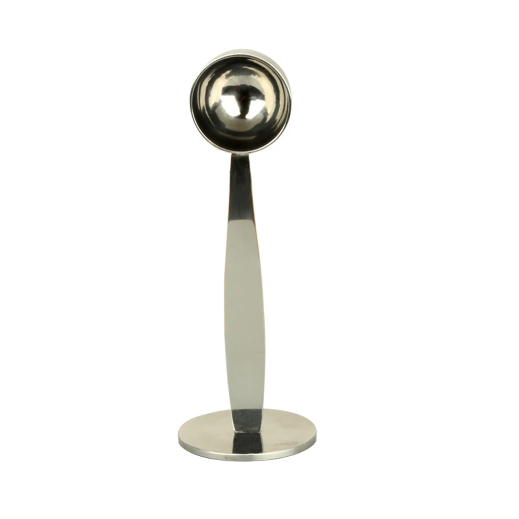 

Accessories Coffee Scoop With Stand Silver Kitchen Tools Measure Tamper Stamp Powder Press Tamping Stainless Steel Tea Spoon
