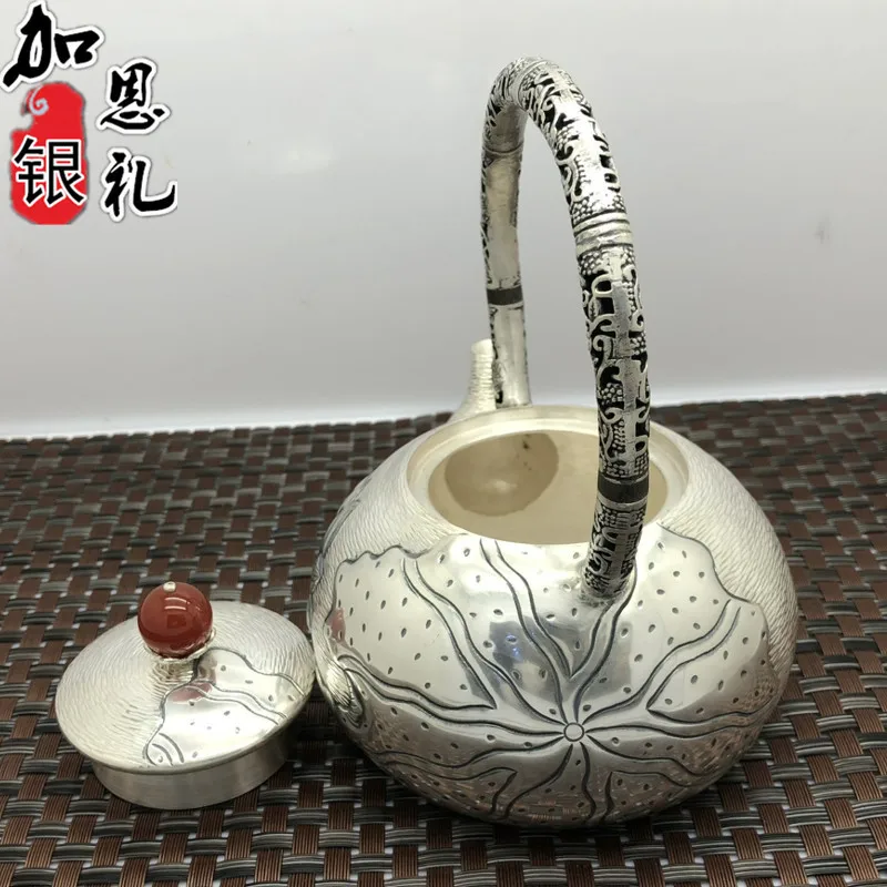 Teapot, portable kettle, silver teapot, hot water teapot, 450ml water, Kung Fu tea set