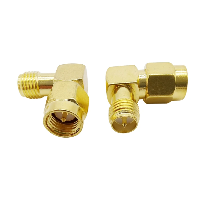 

RP SMA Female Jack to SMA Male Plug Right Angle 90 Degree RF Coaxial Coax Adapter L Shape SMA Connector for WIFI Antenna FPV