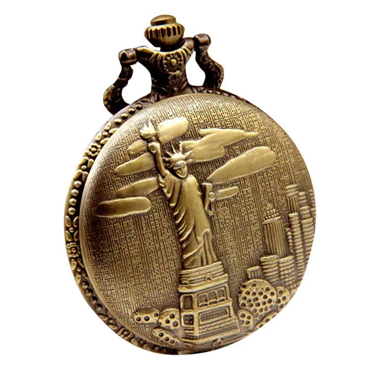 

Creative Pocket Watch Cool Necklace Table Vintage Pocket Watch Wholesale Manufacturers Direct Selling America Statue Large Pocke