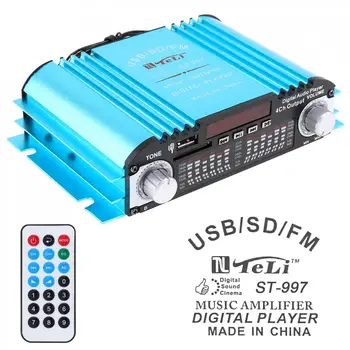 

4CH Stereo Vehicle Car Audio Power Amplifier FM Radio Player Support SD USB DVD MP3 with Remote Control for Auto Motorcycle Home