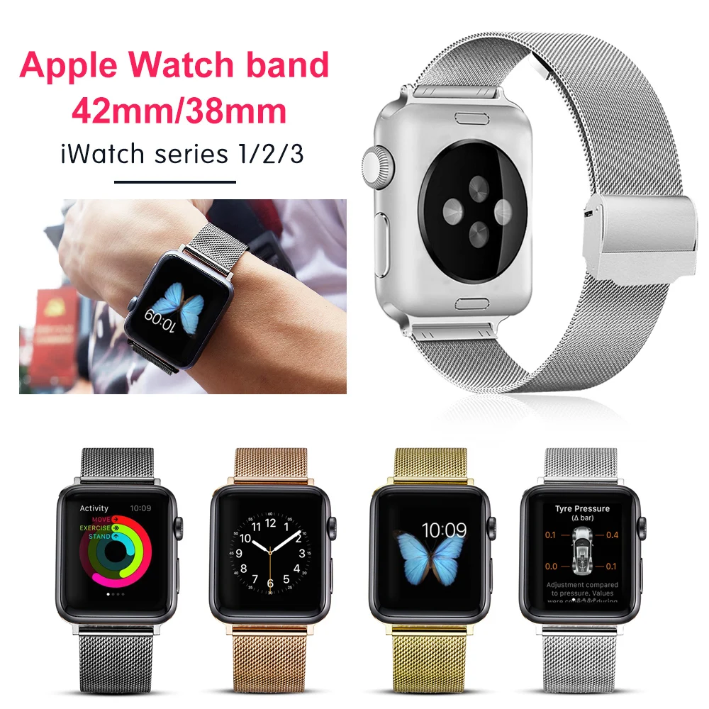 Миланский Браслет спортивный ремешок для часов для Apple iwatch 5/4/3/2/1 ремешок для наручных часов относится к 38mm40mm42mm44mm мессенджер через плечо на магнитной застежке в едином положении во время занятий легкой атлетикой, спортивный напульсник, аксессуары