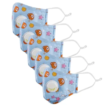 

5PCS/SET Lovely Bear Print Mask Child Dust Mask PM2.5 Windproof Keep Warm Pollution Safety Protection mascherine lavabili masque