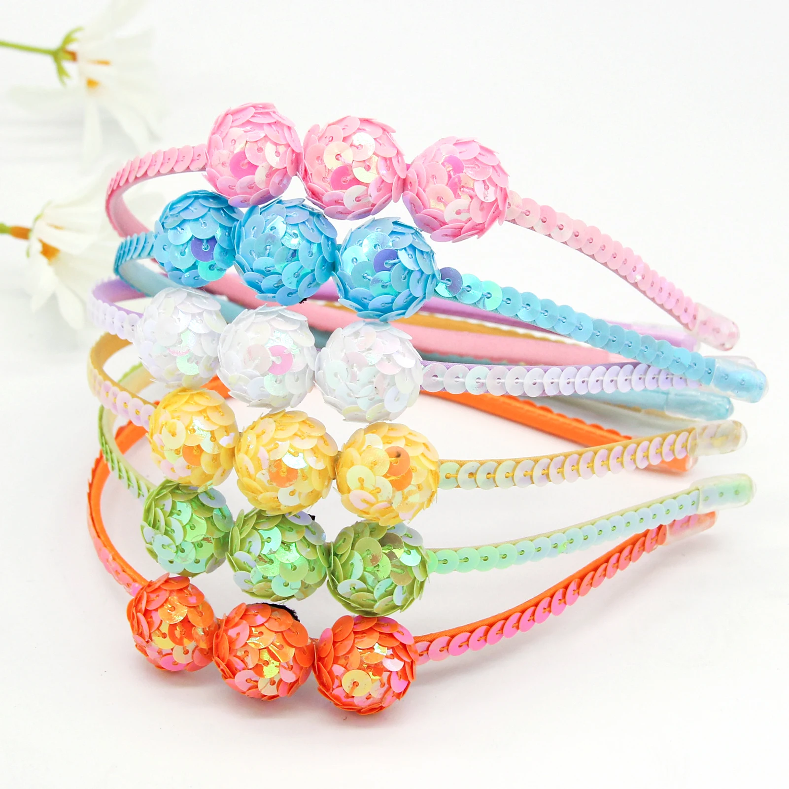 small hair clips Candygirl Glitter Headbands for Girls Cute Sparkly Hair Hoops Different Colors Sequin Cartoon Star Hair Bands Accessories white hair clips