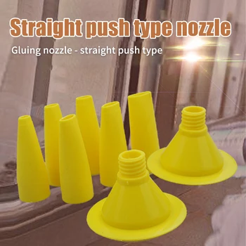 

8pcs/set Construction Finishing Glass Cement Multifunction Sealant Tool Glue Nozzle Durable Home Straight Push Type For Caulking