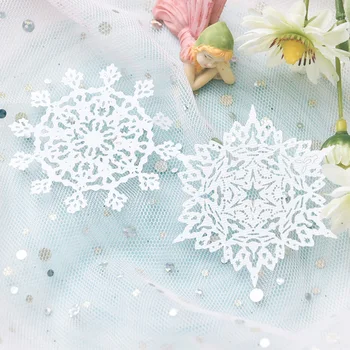 

9Pcs/Pack Vintage White Lace Paper Snowflake Icing Doilies DIY Scrapbooking Album Junk Journal Planner Decorative Craft Paper