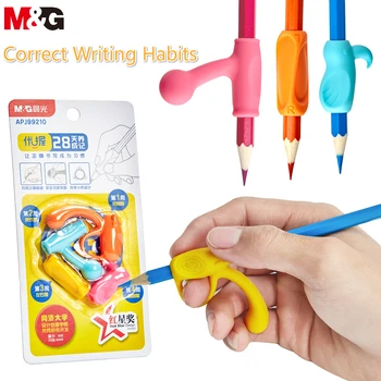 

M&G 4pcs/pack Silicone Pen Gripper Pencil Grip Crossover Writing Aid for Kids Children Homework Drawing