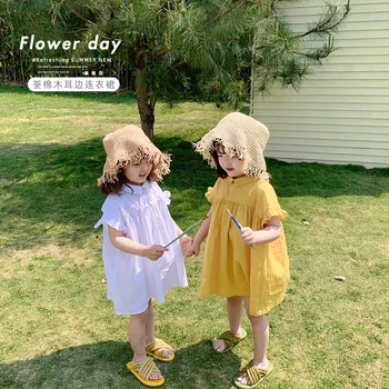 

2020 New Arrival Girls Ruffles Dress Cotton Summer Short Sleeve Fashion Girls Dresses 1-6 Years