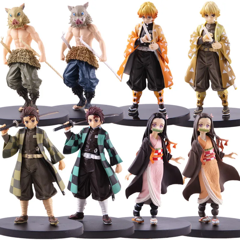 

Demon Slayer: Kimetsu No Yaiba Kamado Tanjirou Nezuko Zenitsu Hashibira Inosuke Action Figure Anime PVC Collectible Model Toy