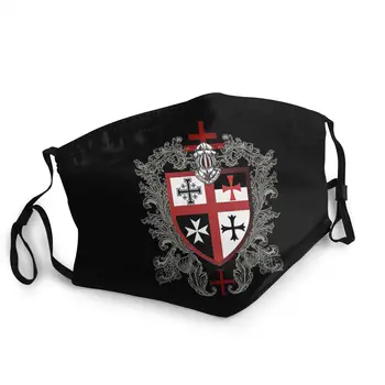 

Knights Templar Cross Shield Face Mouth Mask Printed Medieval Emblem Secret Order Anti Dust Protection Mask Mouth Muffle