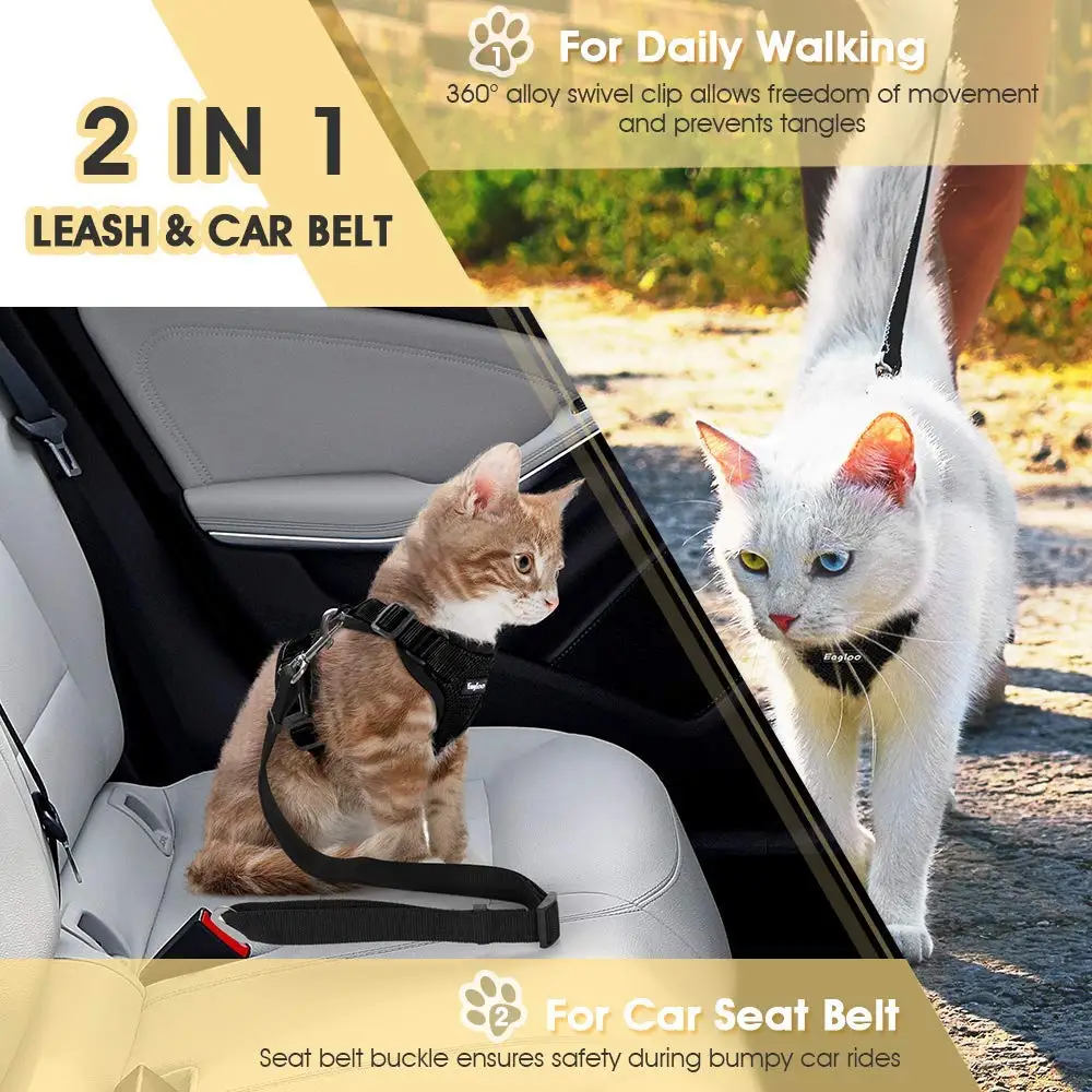 

125CM Cat Seat Lead Dog Leash For Dog Collar Dog accessories For Pet Travel Savety Cat leash with Cllip Suitable for Dog Harness