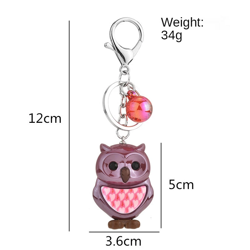 Owl Key FOB Ring - Key Chain Decoration for bags with clasp