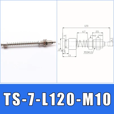 Маленькая головка 7 мм манипулятор Вакуумный патрон База пневматический кронштейн боковой хвост Впускной вакуумный присоска M10 манипулятор пневматический - Цвет: TS-7-L120-M10