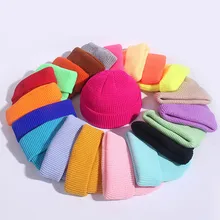 

Knitted Beanie Hats for Women Men Winter Skullies Retro Brimless Baggy Melon Cap Cuff Docker Fisherman Beanies for Girls