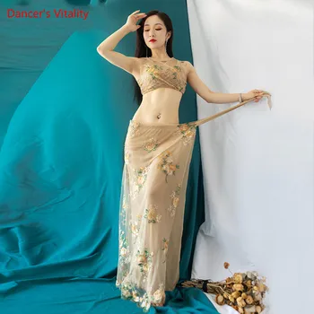 

New Spring And Summer Fairy Models Embroidered Belly Dance Clothes High-End Sexy Performance Dance Clothes Bellydance Sexy Set