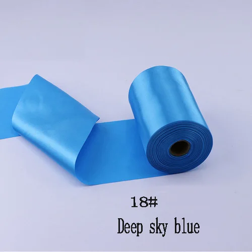 25Meters/Roll 8cm/10cm/15cm Silk Satin Ribbons DIY Wedding Chair Sashes Christmas Gift Wrapping Decoration Silk Ribbons Ruban 18-Deep sky blue