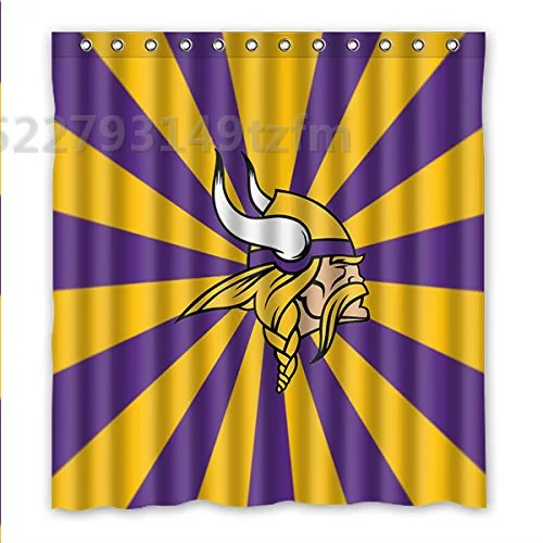 Waterproof Shower Curtains minnesota vikings shower curtain Print Polyester Fabric Bathroom Curtain With 12 Hooks