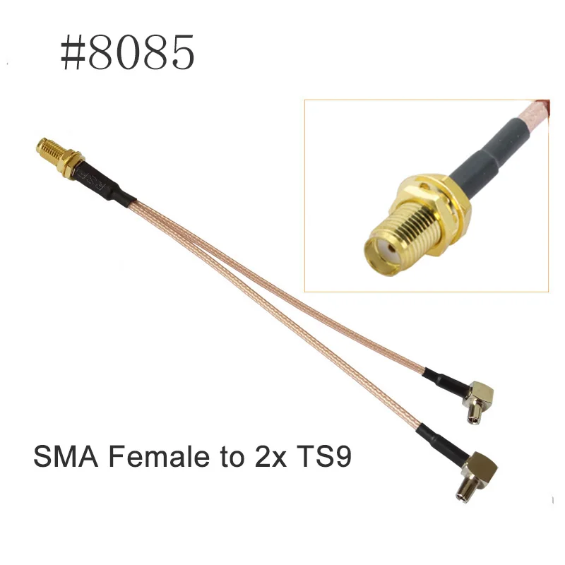 10 шт. SMA Female to 2 X TS9 коннектор антенный удлинитель сплиттер Y Тип кабель Pigtail для