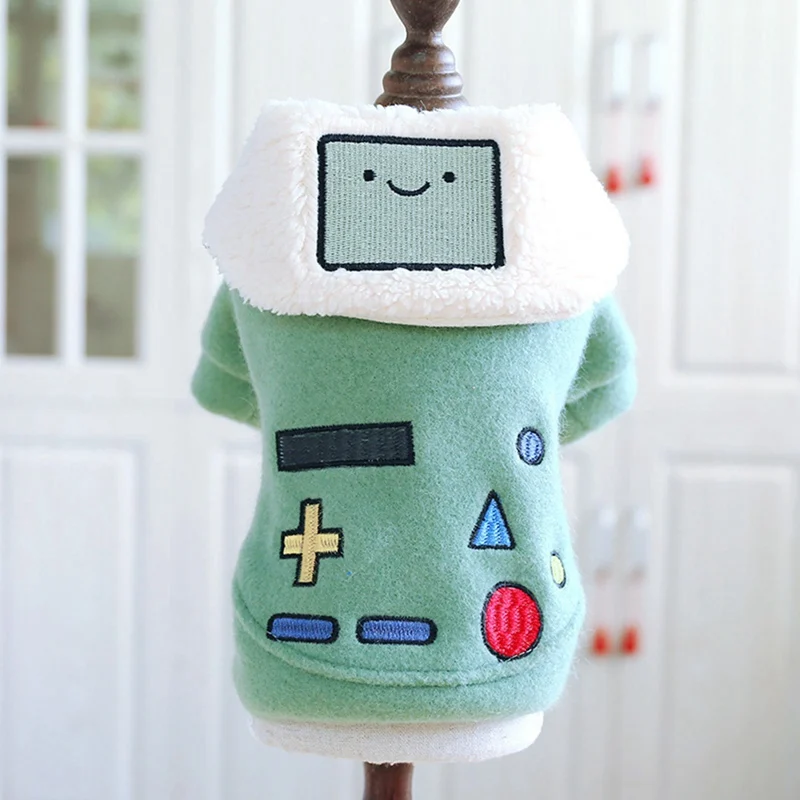 

Geometric Patterns Green Dog Clothes Woolen Jacket Dog Outfit Winter French Bulldog Dog Clothes For Pet Dog Chihuahua
