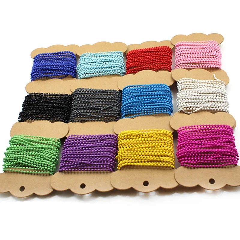 

5m/lot 2.4mm Metal Ball Bead Chain Bulk & Connectors Clasp Ball Beade Chain Fit DIY Necklace Chain Keychain for Jewelry Making
