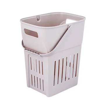 

Creative Plastic Laundry Basket Dirty Clothes Toy Storage Bag Portable Bathroom Toilet Basket Household Debris Storage Khaki