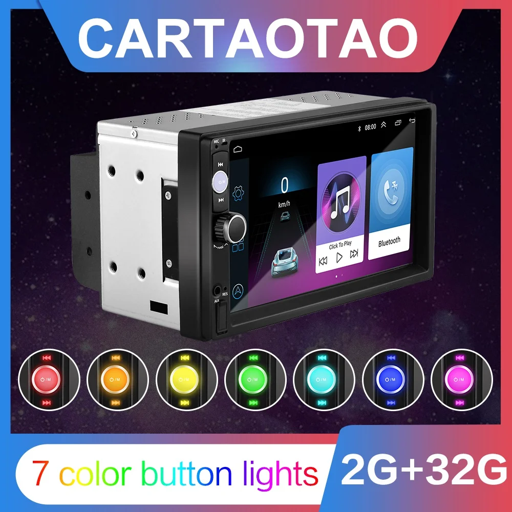 

2G + 32G 2DIN Android Car DVD Multimedia Player 2 DIN HD Autoradio GPS Navigation WiFi USB FM BT 2din 7"Universal car MP5 player