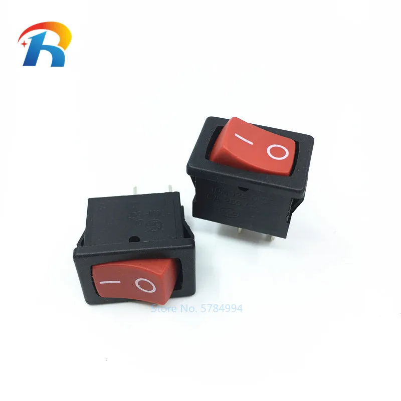 Кнопочный переключатель 10x15 мм SPST 2Pin 3A 250V KCD11 10 шт. кнопочный * 15 черный красный и