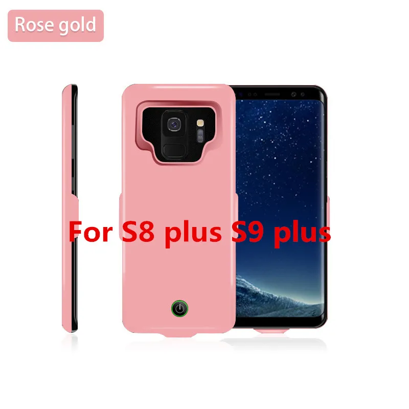 Rosy For S8 S9 Plus Чехол с зарядным устройством для samsung Galaxy S9, S9, A8, 7000 мА/ч, ультратонкий резервный внешний аккумулятор, чехол для зарядки для samsung S9, S8, A8 Plus - Цвет: Rosy For S8 S9 Plus