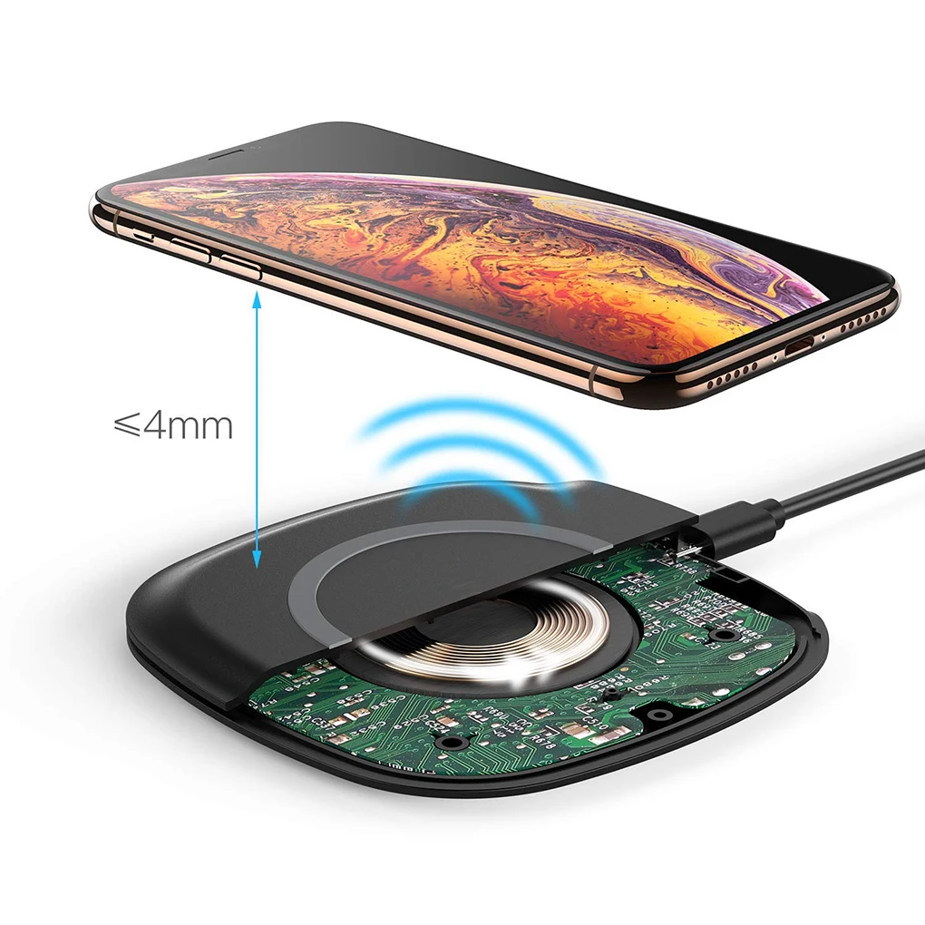 Беспроводное зарядное устройство для iPhone 8/8 Plus/x Ультра тонкое быстрое зарядное устройство Беспроводная зарядка