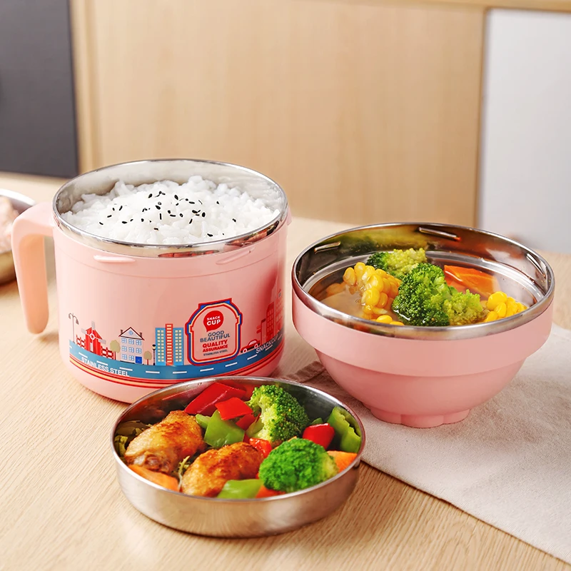 Ланч-бокс контейнер для пищи фруктовый контейнер для лапши 3 слоя для хранения фаст-фуда портативная ручка большая емкость для пикника пешего туризма путешествия