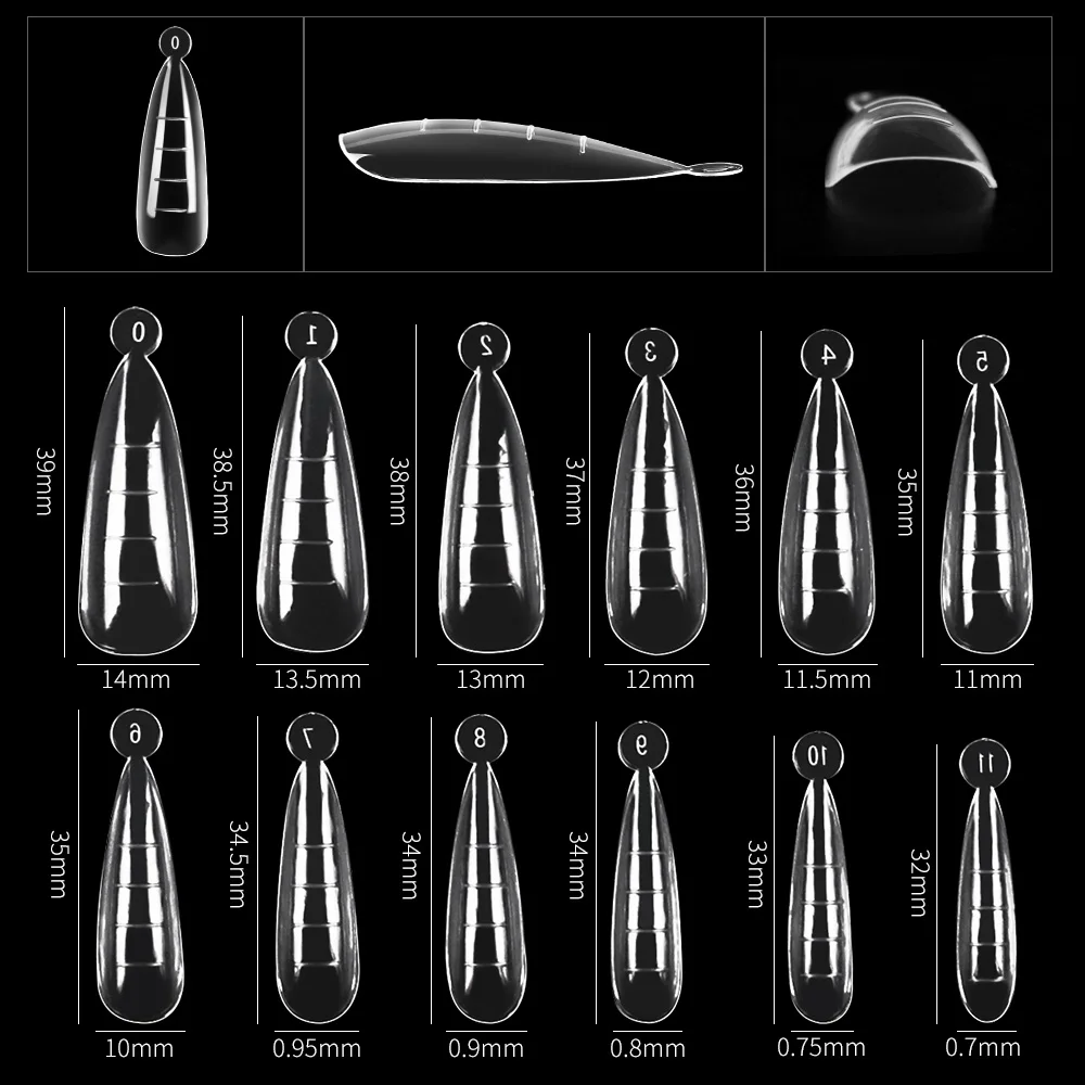 Fake Nails Fake Nail Forms Nail Tips False Nail Forms False Nails False Nail Tips 60pcs Nail Dual Form False Tips Extension for Poly Nail Gel System UV Acrylic DIY Upper Forms For Nails Mold Decoration