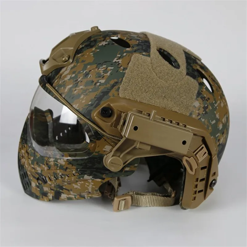 New Military Tactical Protective Helmet Airsoft Full Face Protection with Goggle Len Full Face Motorcycle Helmet