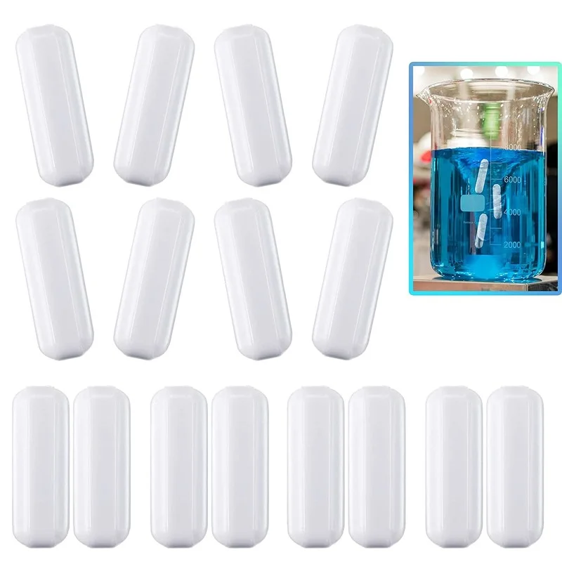 16 Pieces PTFE Magnetic Stirrer Mixer Stir Bar Laboratory Bar Stir Plate Magnet Rod Magnetic (25 mm)