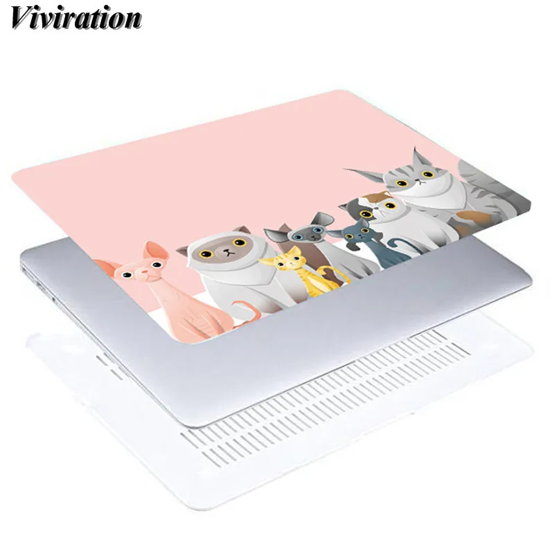 Два игривых и милых принта кошек, чехол для ноутбука Macbook Pro 13 A1706 A1989 с сенсорной панелью, пластиковый чехол для ноутбука