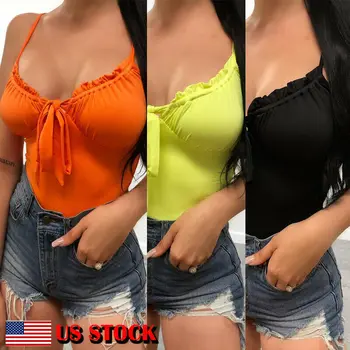 

US Sexy Women's Sleeveless Leotard Top Bodysuit Jumpsuit Clubwear Romper Blouse