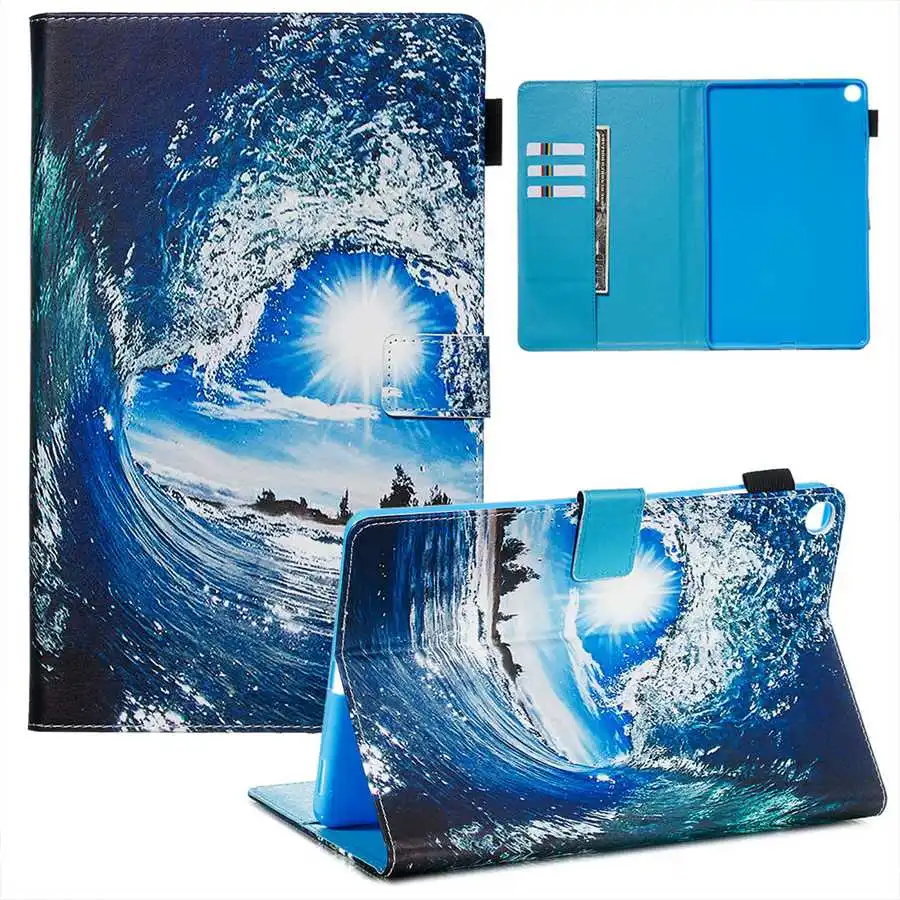 3D печать из искусственной кожи чехол для samsung Galaxy Tab A 10,1 SM-T510 SM-T515 T510 T515 с отделениями для карт Чехол+ пленка+ ручка