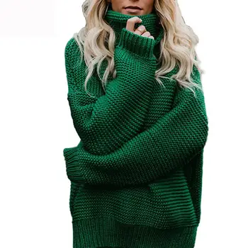 

2020 Winter Warm Women Turtleneck Sweater Female Casual Loose Long Sleeve Warm Sweater Womens Pullover Winter Cable Knitted