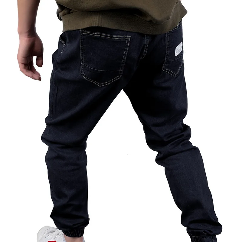 OEAK мужские однотонные джинсы для отдыха новая мода Slim Fit повседневные свободные удобные кружевные узкие брюки хип-хоп повседневные брюки