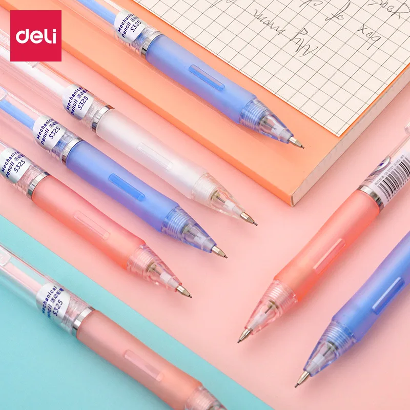 Deli Mechanical Pencils 0.7mm 3 Pcs High Quality Automatic Pencil 0.5mm Kawaii School Supplies Student Stationery Gift for Kids |