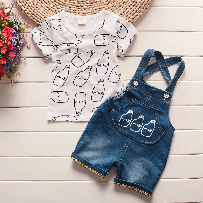BibiCola/Новая летняя одежда для мальчиков детская одежда для мальчиков, комплект одежды для маленьких мальчиков, повседневные футболки с коротким рукавом+ штаны - Цвет: picture color