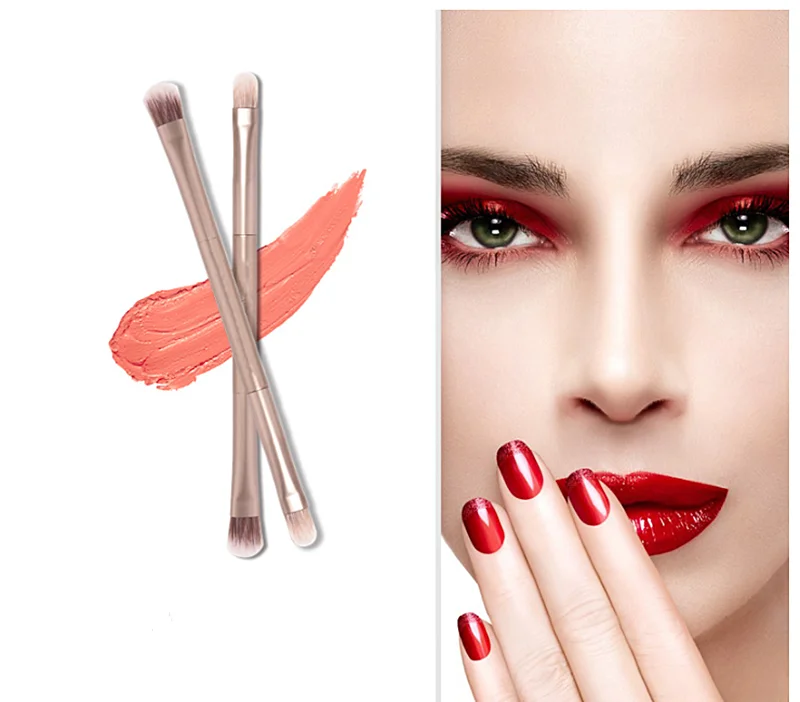 

1Pc Double Head Makeup Brush Eyeshadow Eyebrow Eyelashes Brush Nylon Hair Professional Make Up Brush Cosmetics Tool